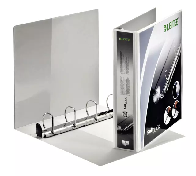 Een Presentatieringband Leitz SoftClick A4 Maxi 4-rings D-mech 40mm wit koop je bij De Rijk Kantoorshop