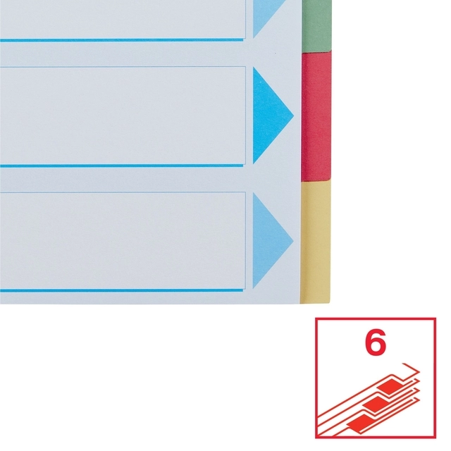 Een Intercalaire Esselte Premium A4 6 onglets 23 perf carton assorti koop je bij QuickOffice BV