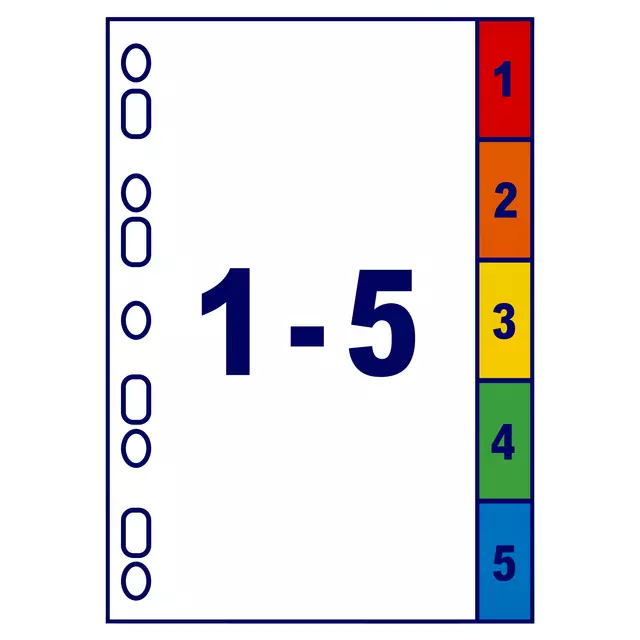 Een Tabbladen Avery Indexmaker 9-gaats 5-delig wit koop je bij De Joma BV