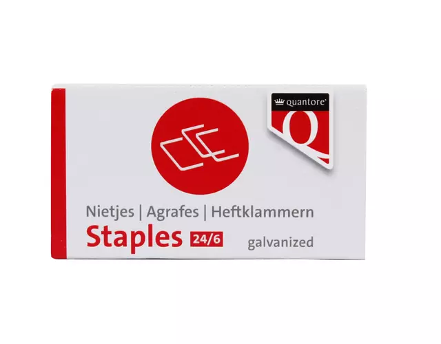 Een Nieten Quantore 24/6 1000 stuks verzinkt koop je bij VDP Office