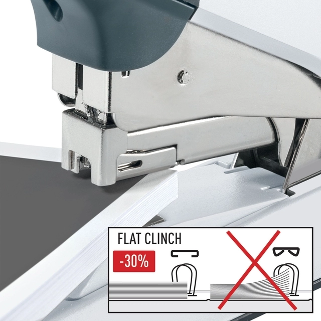 Een Nietmachine Leitz Heavy Duty Flat Clinch 60 vel zilver koop je bij QuickOffice BV