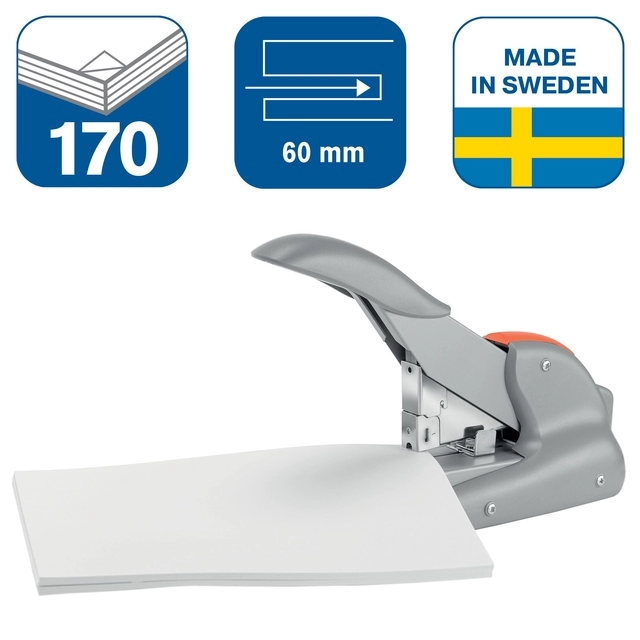 Een Nietmachine Rapid Supreme duax heavy duty 170 vel zilver/oranje koop je bij Quality Office Supplies