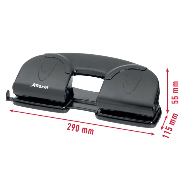 Een Perforator Rexel V412 4-gaats 12 vel zwart koop je bij Kantorice office & business supplies