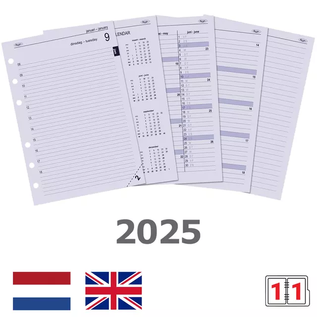 Agendavulling 2025 Kalpa A5 1dag/1pagina