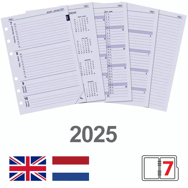 Een Agendavulling 2025 Kalpa A5 7dagen/2pagina's koop je bij De Joma BV