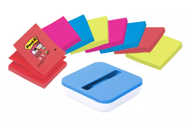 Een Memoblok 3M Post-it Z-Notes R330 Super Sticky 76x76mm met gratis dispenser koop je bij Sysdicom BV