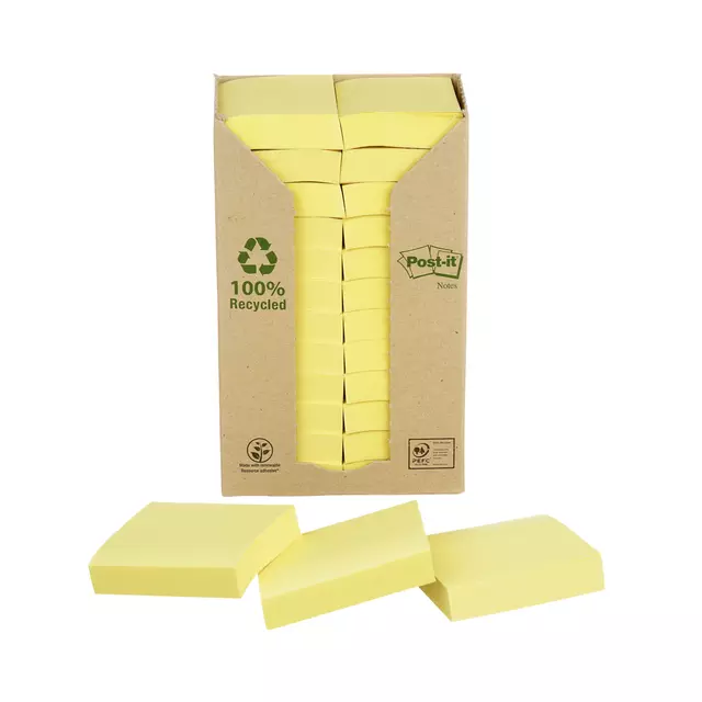 Een Memoblok Post-it 653 38x51mm recycled geel koop je bij iPlusoffice