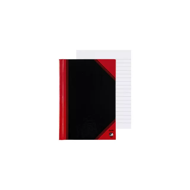 Een Notitieboek Bantex zwart/rood A6 lijn 70gr 96vel koop je bij De Joma BV
