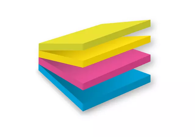 Een Memoblok Post-it 2014 Super Sticky 76x76mm smart kubus Rio koop je bij All Office Kuipers BV