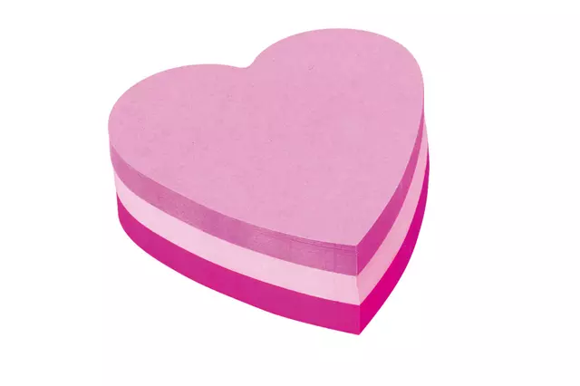 Een Memoblok Post-it Vormen 2007 70x70mm kubus hart roze koop je bij De Joma BV