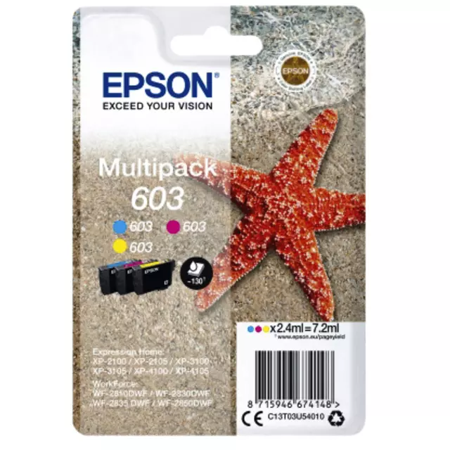 Een Inktcartridge Epson 603 T03U5 3 kleuren koop je bij Sysdicom BV