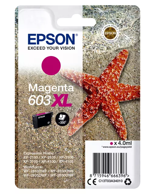 Een Inktcartridge Epson 603XL T03A3 rood koop je bij All Office Kuipers BV