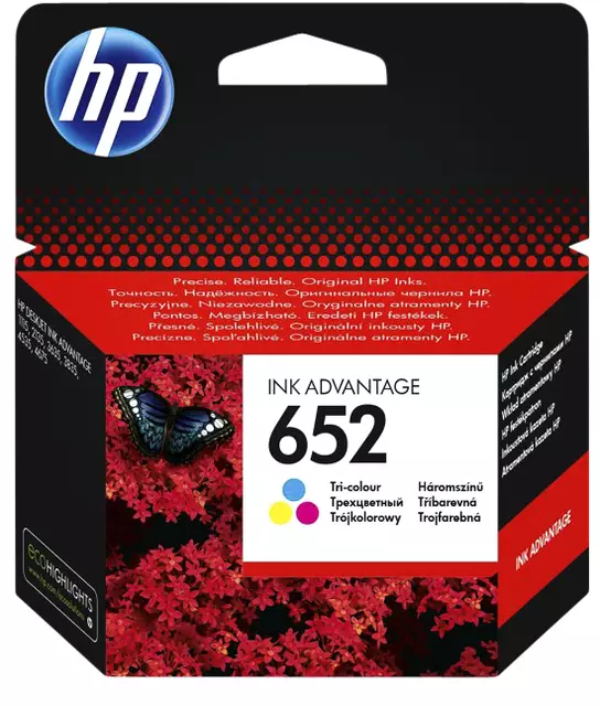 Een Inktcartridge HPF6V24AE 652 kleur koop je bij De Joma BV