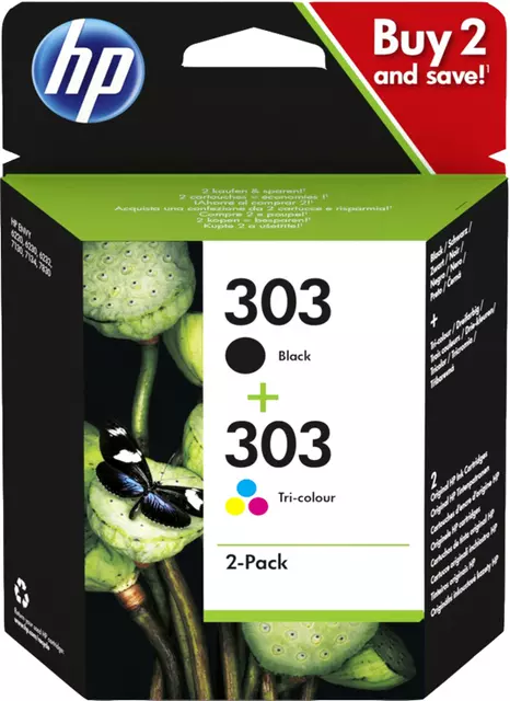 Een Inktcartridge HP 3YM92AE 303 zwart + kleur koop je bij All Office Kuipers BV