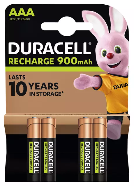 Een Batterij oplaadbaar Duracell 4xAAA 900mAh Ultra koop je bij QuickOffice BV