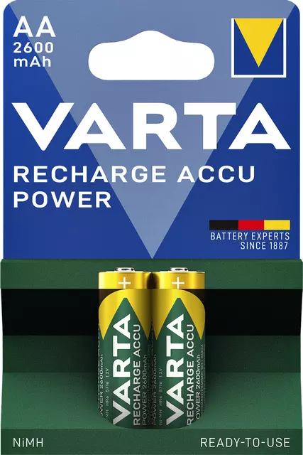 Batterij oplaadbaar Varta 2xAA 2600mAh ready2use