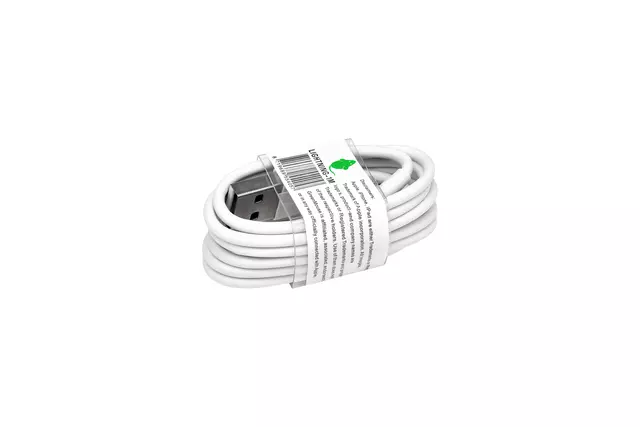 Een KABEL GREEN MOUSE USB LIGHTNING-A 1METER WIT koop je bij All Office Kuipers BV