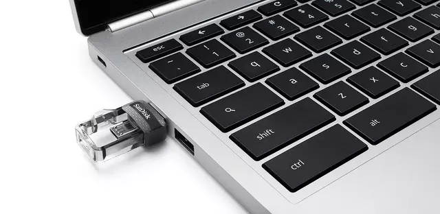 Een USB-STICK SANDISK DUAL DRIVE MICRO-USB-A 3.0 256GB koop je bij All Office Kuipers BV