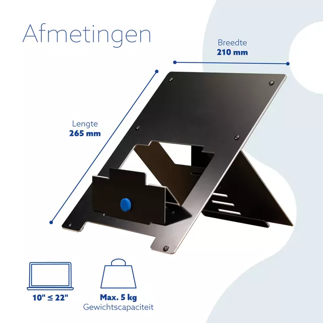 Een Laptopstandaard R-Go Riser Flexible koop je bij De Joma BV