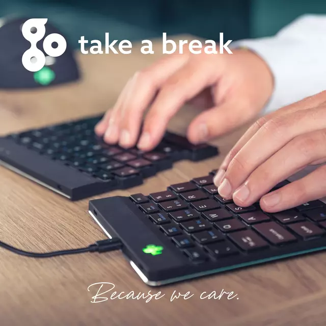 Een Ergo toetsenbord R-Go Tools Split Break Qwerty zw koop je bij All Office Kuipers BV
