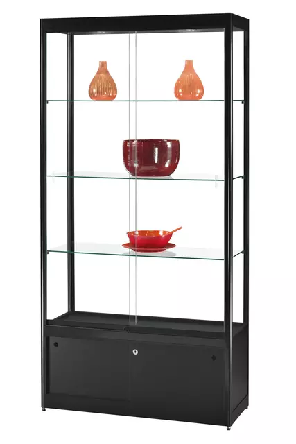 Een Vitrine SDB gpc-o-1000 led zwart 1000x400x2000mm koop je bij QuickOffice BV