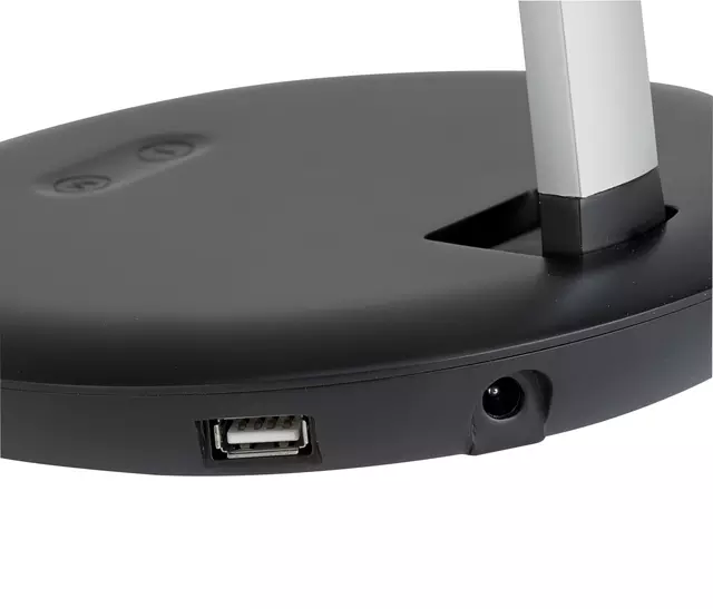Een Bureaulamp MAUL Rubia met USB poort zilvergrijs koop je bij All Office Kuipers BV