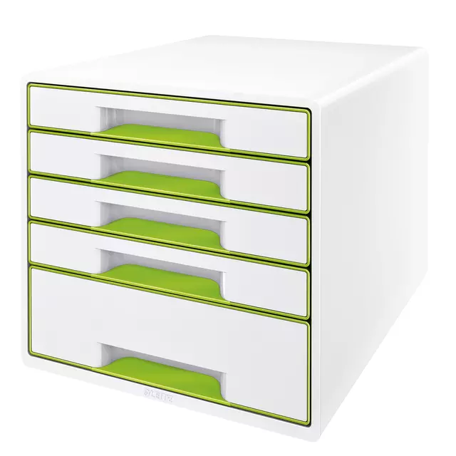 Een Ladenblok Leitz WOW Cube 5 laden wit/groen koop je bij Kantorice office & business supplies