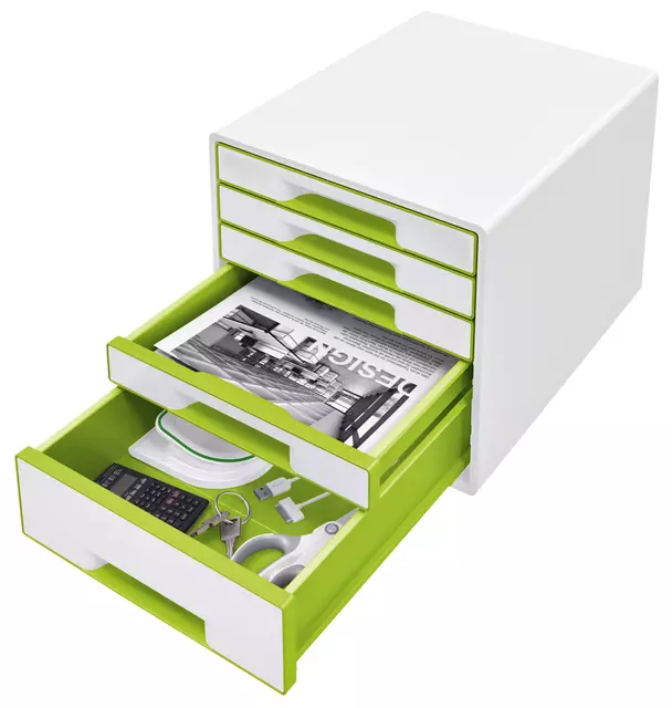 Een LADENBOX LEITZ WOW 5 LADEN WIT/GROEN koop je bij All Office Kuipers BV