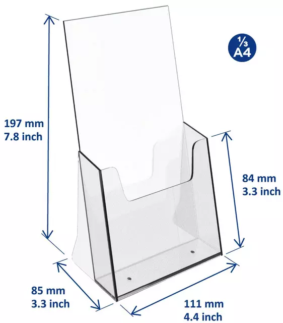 Een Folderhouder Europel 1/3 A4 transparant koop je bij Kantorice office & business supplies