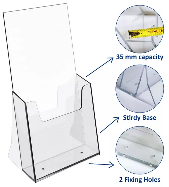 Een Folderhouder Europel 1/3 A4 transparant koop je bij Romijn Office Supply