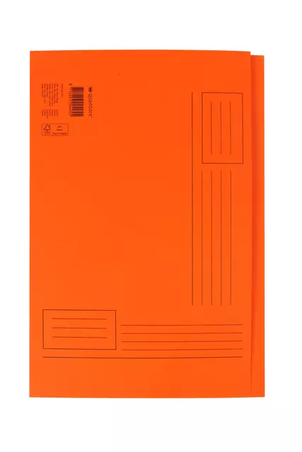 Een Vouwmap Quantore Folio ongelijke zijde 250gr oranje koop je bij De Joma BV