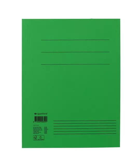 Een Dossiermap Quantore A4 300gr groen koop je bij iPlusoffice