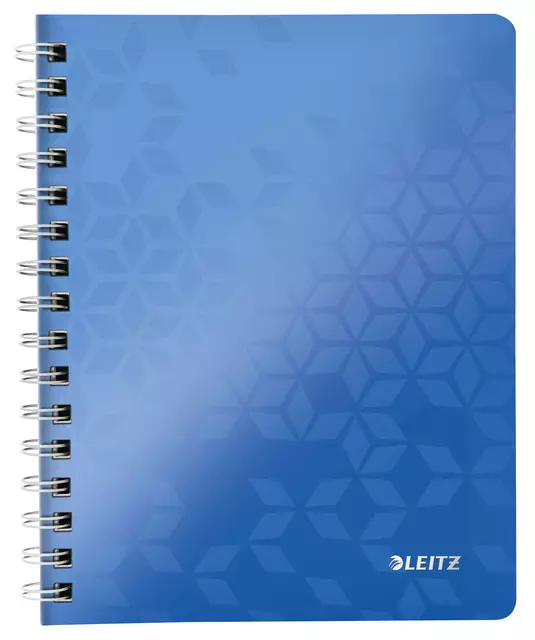 Een Notitieboek Leitz WOW A5 spiraal PP lijn blauw koop je bij De Joma BV