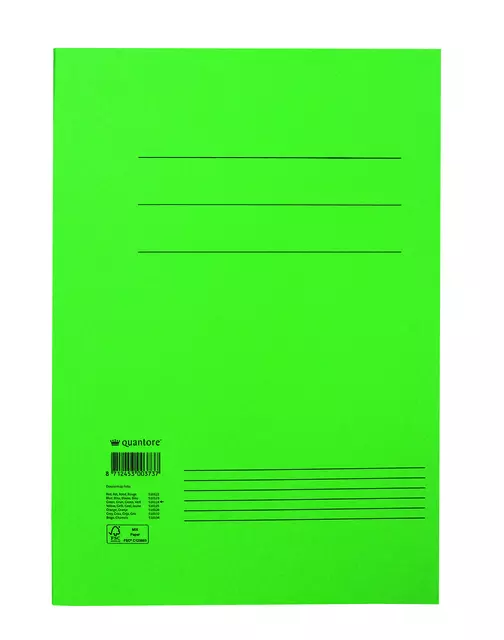 Een Dossiermap Quantore folio 300gr groen koop je bij De Joma BV
