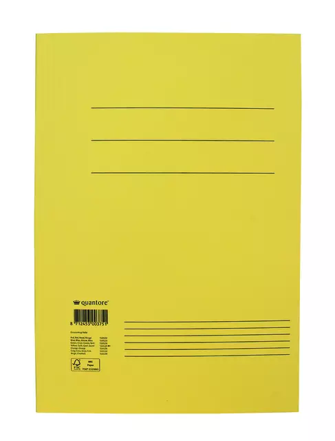Een Dossiermap Quantore Fo 300gr geel koop je bij All Office Kuipers BV