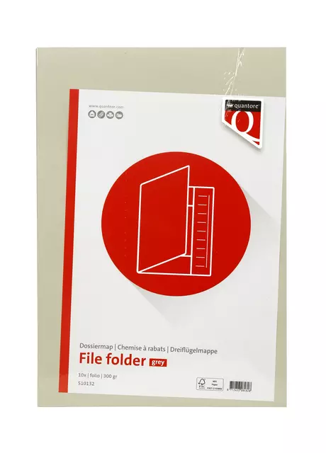 Een Dossiermap Quantore folio 300gr grijs koop je bij iPlusoffice