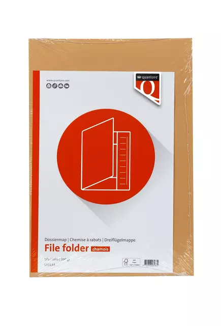 Een Dossiermap Quantore folio 300gr chamois koop je bij QuickOffice BV