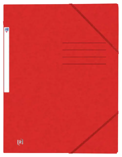 Een Elastomap Oxford Top File+ A4 3 kleppen 390gr rood koop je bij Quality Office Supplies