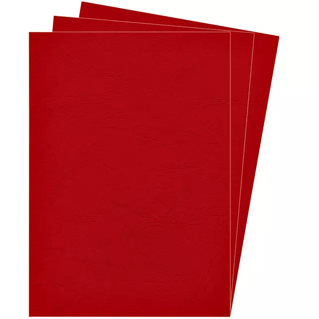 Een Voorblad Fellowes A4 lederlook rood 100stuks koop je bij De Joma BV