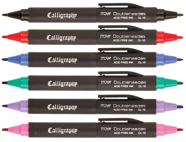 Een Kalligrafiepen Itoya CL10 1.5 en 3.0mm zwart koop je bij All Office Kuipers BV