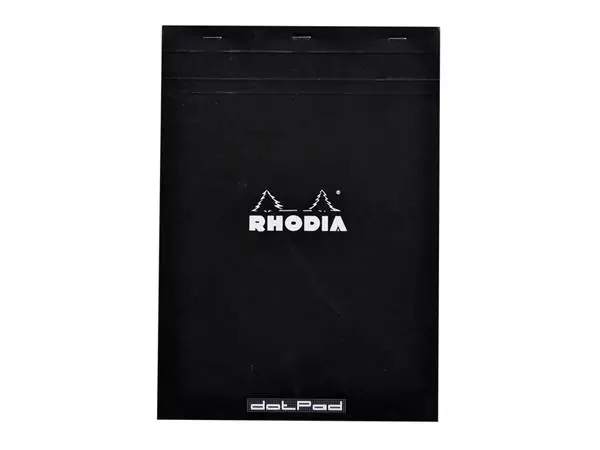 Een Schrijfblok Rhodia A4 dots 80 vel 90gr zwart koop je bij WinkelVolWinkels