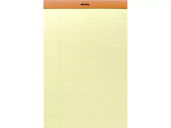 Een Schrijfblok Rhodia A4 lijn 80 vel 80gr geel koop je bij Continu Kantoor