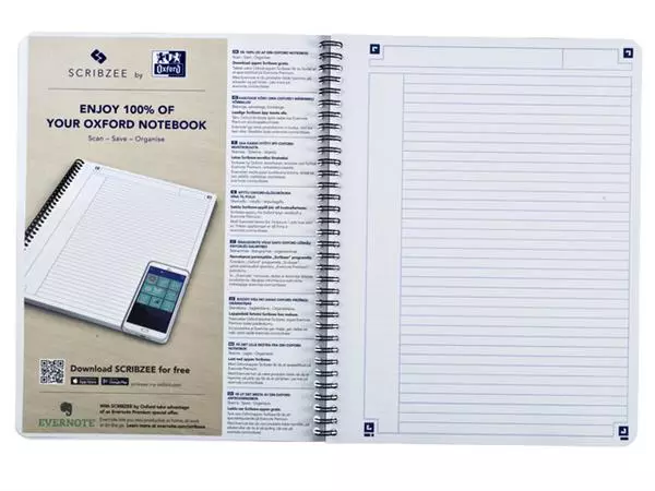 Een Spiraalblok Oxford Touch A5 lijn 140 pagina's 80gr blauw koop je bij QuickOffice BV