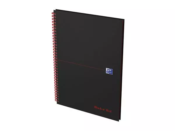 Spiraalblok Oxford Black n' Red A4 lijn 140 pagina's 80gr