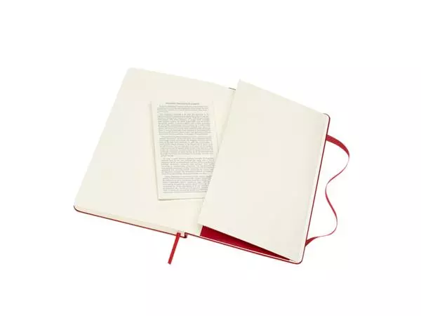 Een Notitieboek Moleskine large 130x210mm blanco hard cover rood koop je bij Continu Kantoor