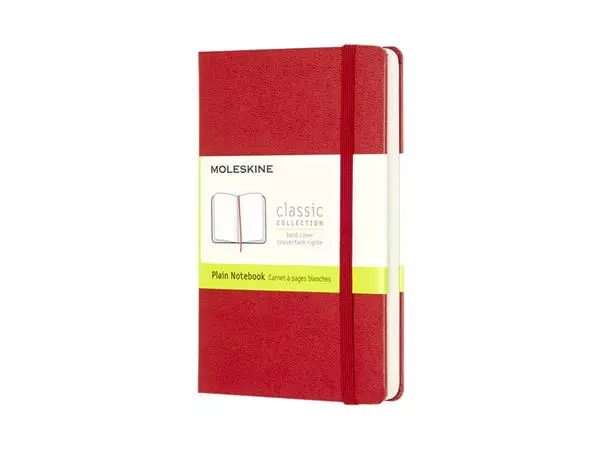 Notitieboek Moleskine pocket 90x140mm blanco hard cover rood