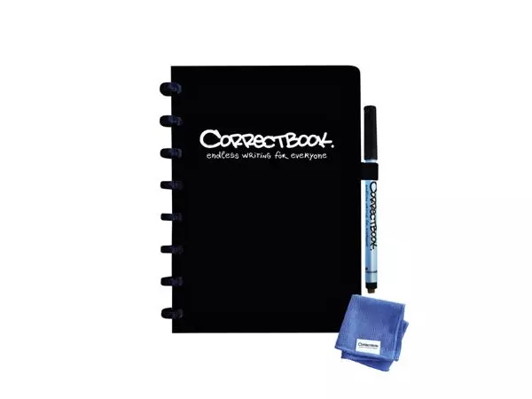 Notitieboek Correctbook A5 blanco 40blz ink black