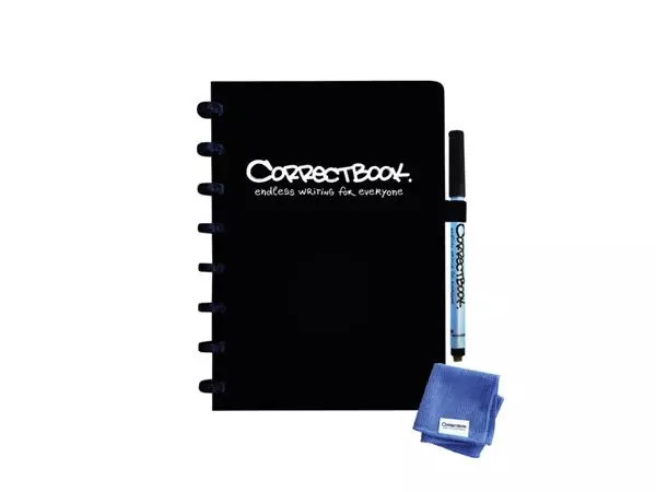 Notitieboek Correctbook A5 lijn 40blz ink black