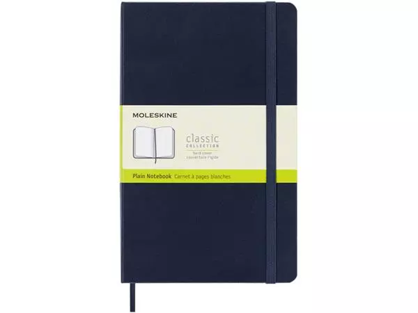 Notitieboek Moleskine large 130x210mm blanco hard cover sapphire blue