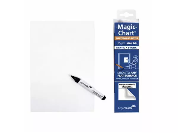 Een MAGIC-CHART NOTES LEGAMASTER WHITEBOARD 20X30 WIT koop je bij "De Waal" Kantoor Efficiency